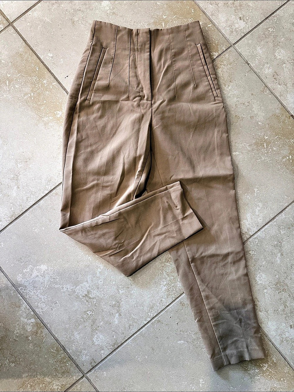 Zara Pleated Trousers in Brown Size XS Like New